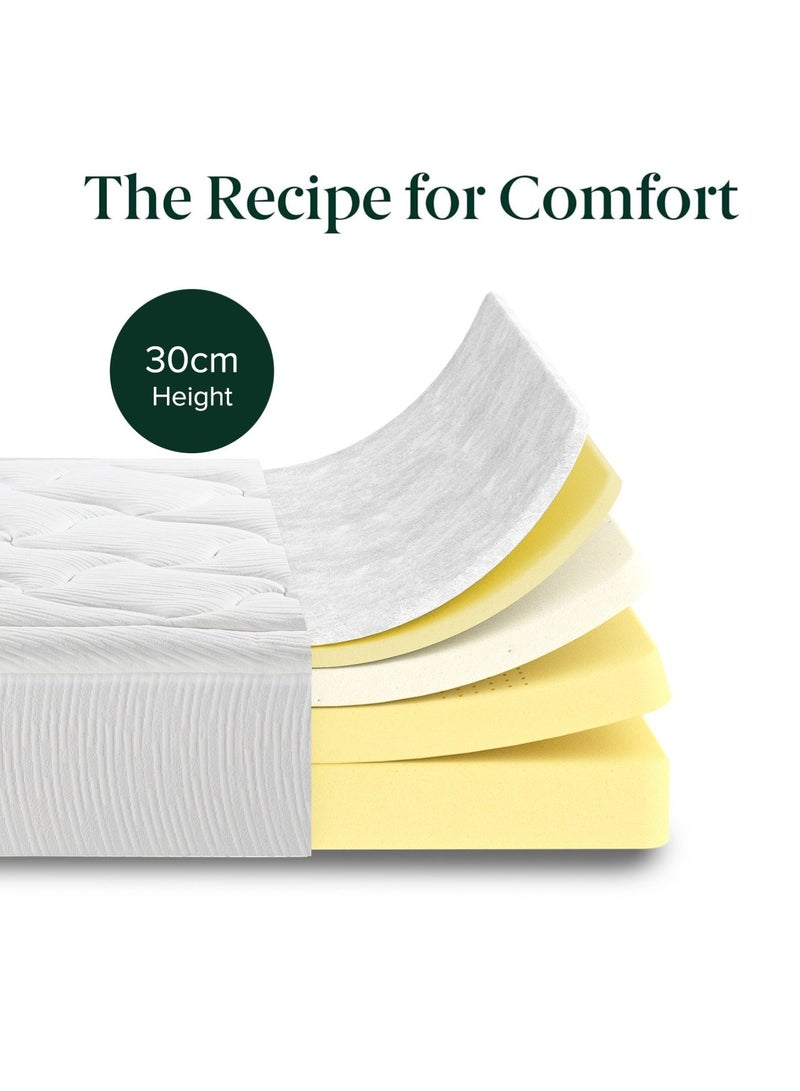 Zinus 30cm Cloud Memory Foam Mattress | Queen Size | Pressure Relieving Comfort | Fiberglass-Free | OEKO-TEX®| CertiPUR-US® Certified | Mattress in a Box | White | 200L × 160W × 30H CM | - Image 4